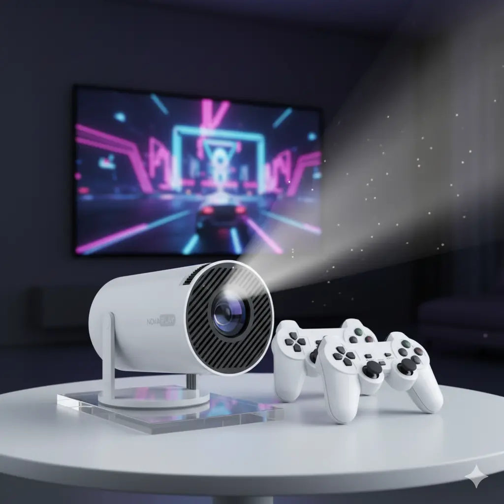 3D Game Projector 2-in-1 F300 – Android 11 4K Mini Projector with Game Controller & 5G WiFi Klyra