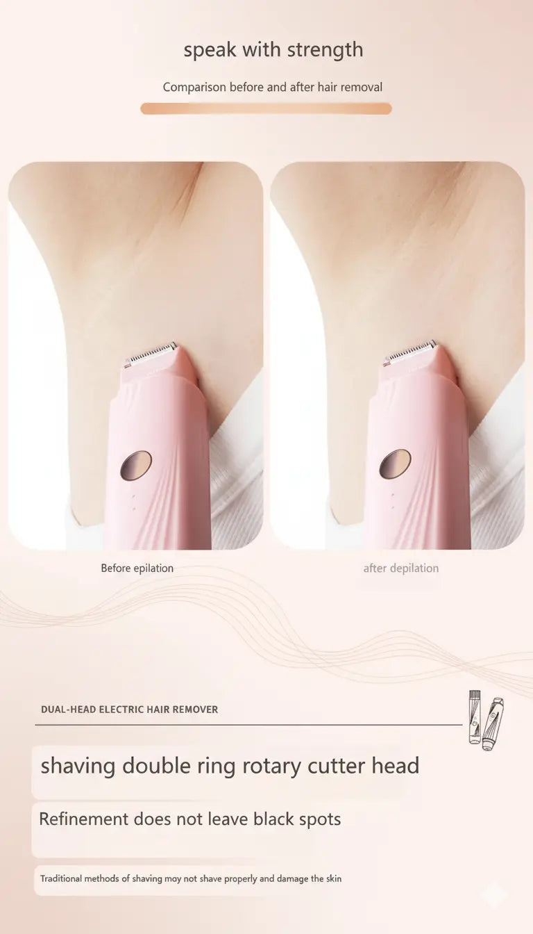 2-in-1 Electric Shaver for Women – Double-Headed Precision Hair Remover Klyra