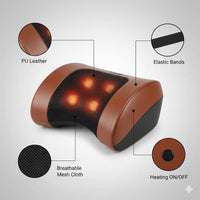 Electric Massage Pillow – Heated Neck & Shoulder Massager with 3D Kneading Rollers and Adjustable Straps Klyra