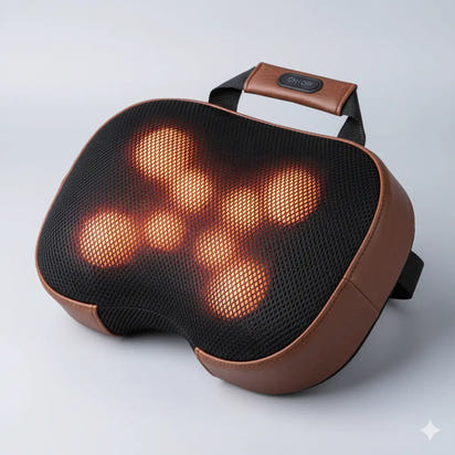 Electric Massage Pillow – Heated Neck & Shoulder Massager with 3D Kneading Rollers and Adjustable Straps Klyra